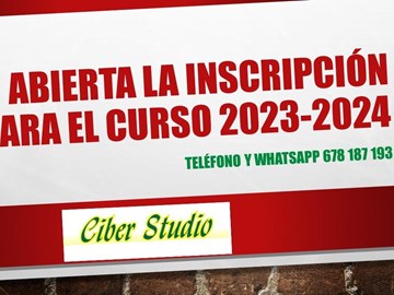 ABIERTA LA INSCRIPCIÓN PARA CURSO 2023-2024